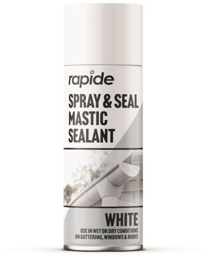 Spray & Seal Mastic Sealant Spray 400ml – Flexible Waterproof Leak Repair Coating for Roofs, Gutters, Pipes, Windows & More – Durable, Crack-Resistant Rubberized Sealant (White 3183, 400ml)