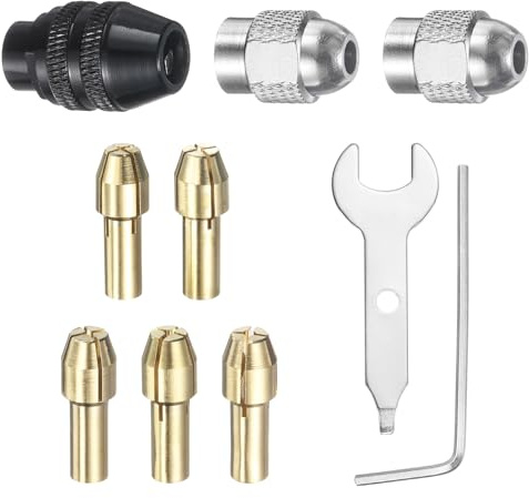 QUARKZMAN 10tlgs Bohrfutter Spannzangensatz 0,5-1 5mm, Messing Bohrer 4,2 | Spannfutter, Heckdurchmesser mm für Leichtes Zubehör, Hochgeschwindigkeitsbohrer