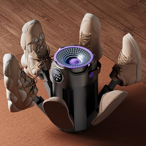 Stiefeltrockner & Handschuhtrockner, 6-armiges tragbares Design mit 3 Timer-Einstellungen, 360° Heißluftzirkulation für Winterstiefel & Turnschuhe