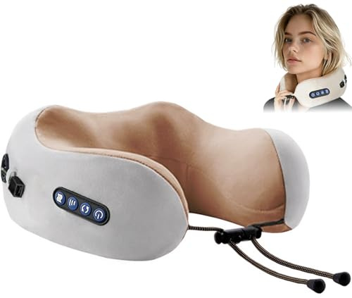 Nackenmassagekissen,Nackenmassagegerät mit Wärme Elektrische U-förmiges Massagekissen mit Knetfunktion, Massagegerät Nacken für Entspannt und lindert Muskelkater