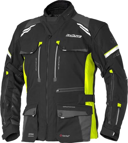 Büse Highland III wasserdichte Motorrad Textiljacke, schwarz/neon-gelb, 28