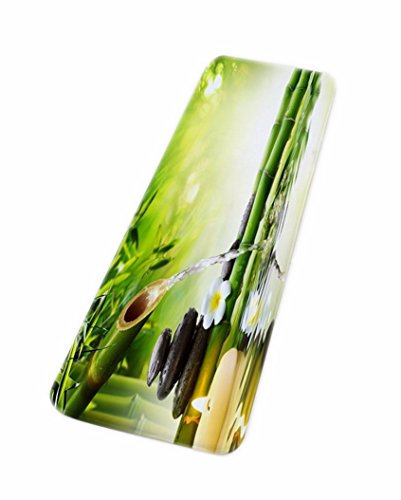A.Monamour Badematten Badteppiche Badvorleger Yoga Zen Meditation Idee Grün Bambus Wasser Natürliche Landschaft Umweltfreundliche Flanell Bad Teppiche Matten Boden Teppiche Für Schlafzimmer