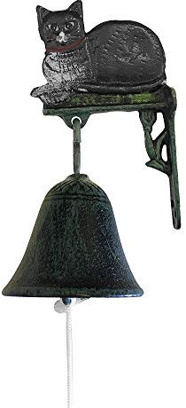 zeitzone Türglocke Schwarze Katze Glocke Gusseisen Rustikal Antik-Stil Grün