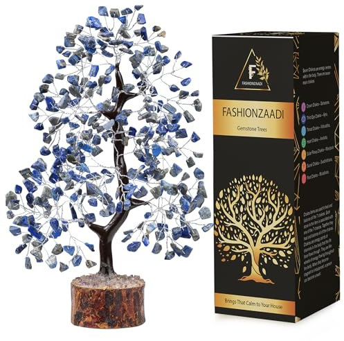 FASHIONZAADI Lapislazuli-Geldkristalle und Edelsteine Baum natürliches Feng Shui dekorative Wohnaccessoires Einweihungsgeschenke neues Zuhause Geschenke für Frauen Geburtstag einzigartig-10-12 Zoll
