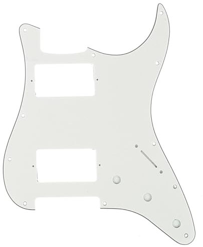 Musiclily Pro 11 Löcher HH Strat Pickguard 2 Humbucker Gitarren Schlagbrett für Fender American/Mexican Standard Stratocaster Modern Style E-Gitarre,3-lagig Pergament