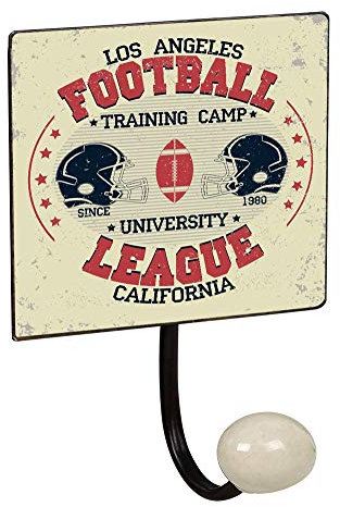 POIGNÉELINE Portemanteau Mur Vintage patère en Porcelaine Football Retro 100x155MM