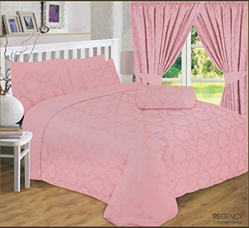 Courtaulds Fabrics Single Bed Regency Rose Gold Luxury Jacquard Damask Duvet Cover Bedding Set 2 Pillowcases