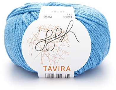 ggh Tavira - 100% Baumwolle - Lauflänge 80m auf 50g - Nadelstärke 4-5 - Wolle zum Stricken oder Häkeln geeignet - Farbe 015 - Aqua