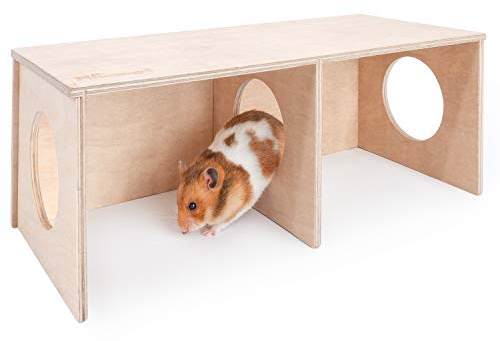 Niteangel Hamster Secret Peep Schuppen 2-Kammer Versteck & Tunnel Erkundungs-Spielzeug, Small - for Dwarf Hamster (L)