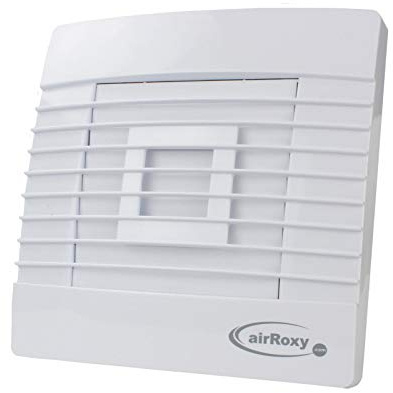 VONLIS Lüfter Ventilator Badezimmer Lamellen Bewegungsmelder rund eckig Zu Abluft Mobile Ø 125 mm Feuchtesensor/Hygrostat