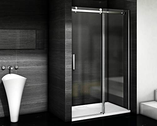 Aica Sanitär Duschabtrennung Duschtür 8mm Nano glas Schiebetür (120cm,H195cm)