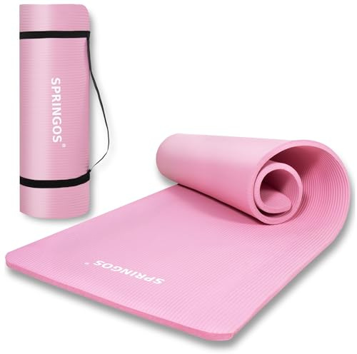 Yogamatte Rutschfest Extra Dick 181x61 CM: Dicke Fitnessmatte für Yoga, Pilates und Gymnastik – Trainingsmatte fürr Erwachsene – SPRINGOS