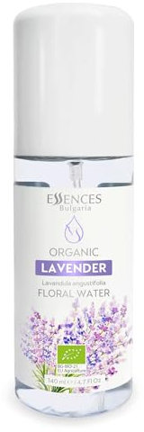Essences Bulgaria Bio-Lavendelwasser 140ml | Fettige, zu Akne neigende Haut | Ausgleichendes Gesichtswasser | Lindert juckende Kopfhaut | Ausgezeichnetes Aftershave | Alkoholfrei