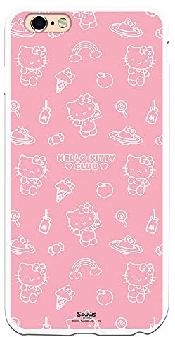 Personalaizer Silikonhülle, flexibel, transparent, für iPhone 6 Plus - 6S Plus, mit Hello Kitty-Motiv auf Rosa, TPU-Schutzhülle, kompatibel mit iPhone 6 Plus - 6S Plus