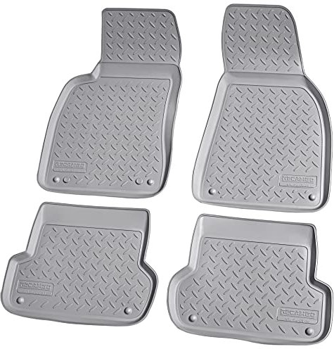 Recambo 3D Gummi Fußmatten kompatibel für Audi A4 | B6, B7, 8E | 2000-2008, Limo, Avant | Auto Gummimatten | Passgenau | mit Rand | grau