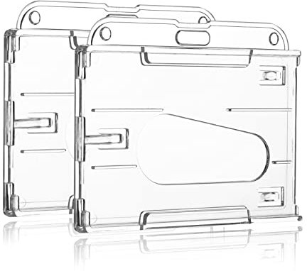 Molain Ausweishalter, 2 Stück, durchsichtige Ausweishalter, Hartplastik, Kartenhalter, Ausweishalter, Ausweishalter, Kreditkartenschutz, mit Daumenschlitz