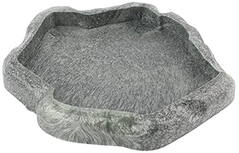 Bol Reptile, Résine Rock Reptile Nourriture et Mangeoire D'eau pour Animal Domestique Aquarium Ornement Terrarium Assiette Bol Bol D'eau Imitant Roche Naturelle pour Tortue Lézard Iguane(S 1)