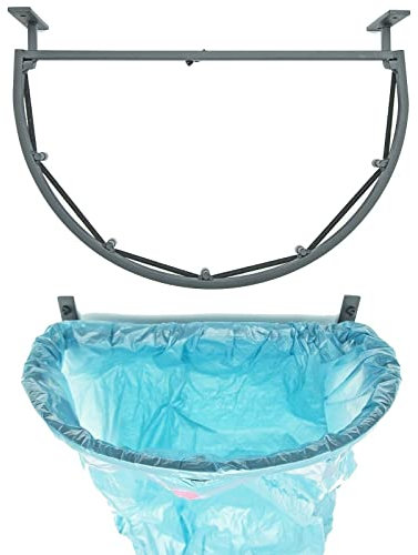 QLS Handels Müllsackständer Sackhalter Sack Wandhalterung Müllbeutelständer Abfalleimer halbrund Perfekt für Garage Keller Lager Flur Halle