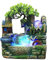 Fontaine d'intérieur avec éclairage LED avec Boule de Cristal Fontaine avec Brume Fontaine d'intérieur, Aquariums de Jardin, Fontaine de Table, Fontaine à lumière Zen avec Plantes, humidificateur