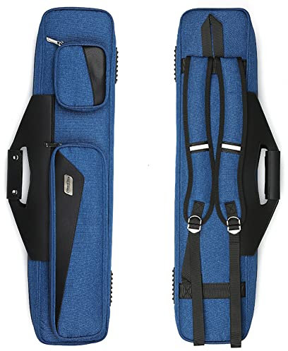 MangoRun Pool Queue Fall 4x4 mit Rucksack Riemen Tragetasche für 4 Pool Quees (Blue)