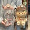 DKIIL NOIYB 1400ml Kawaii Bear Water Bottle With Straw, Large Kawaii Bear Shaped Water Bottle With Shoulder Strap Portable Bear Cute Drinking Bottle for School Travel (With Sticker)