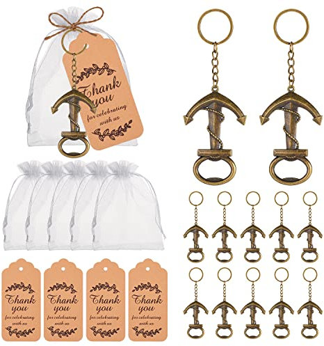 KaGrbves 50 Anchor Bottle Opener Keychain for Nautical Wedding Favors for Guests Bulk 50 or Baby Shower Gifts ,Souvenirs for Guests