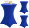 3 Packungen Blaue Cocktail-Tischabdeckung, rund, Spandex, 32 x 43 Zoll, rechteckige Cocktail-Ecken, passgenau, hohe Stretch-Tischabdeckung für runde Tische oder Hochzeitsfeier, Bankett(blau)