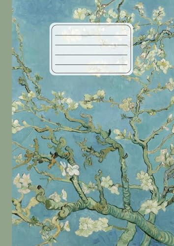 Quaderno a righe: Vincent Van Gogh, Ramo di mandorlo fiorito | Lined Notebook elementari, medie, superiori, università | Righe senza margine | 110 pagine | Formato A4