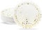 ZVK Platos de Papel, 24 piezas Platos de cena de fiesta Blanco con Puntos de lámina dorada 23cm Platos desechables para Cumpleaños, Fiesta, Año Nuevo, Agradecimientos