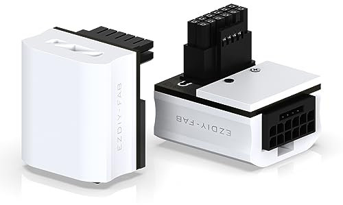 EZDIY-FAB 12VHPWR 12+4 Pin Angle Connector Netzteil für Grafikkarte der RTX40'-Serie,Unterstützt 600W-Ausgang, Kompatibel mit RTX4090,4080,4070ti -90 Grad STD Typ-Weiß-1Pack
