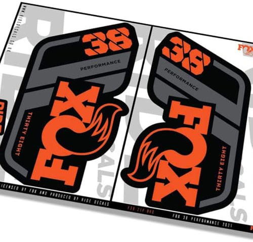 Fox 38 Performance 2021 Gabel-Aufkleber – Orange – lizenziert von Fox Matt