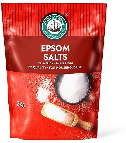 Robertsons Epsom Bath Salts - Relaxing Bath Salts - Soothing Epsom Salts For Plants & Skin - Feel Good After A Long Day - 2 kilograms