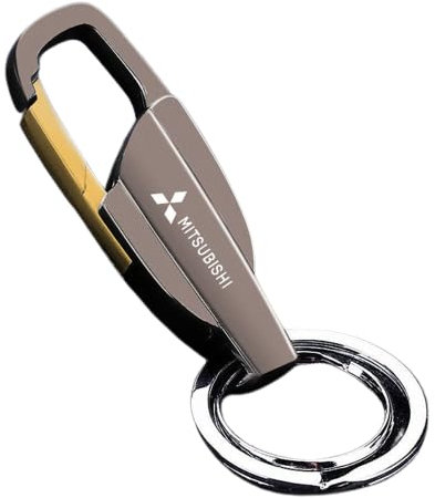 LAPOOH Auto-Schlüsselanhänger für Mitsubishi mit Auto-Logo, Unisex, Schwarz