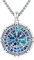 Eusense Wikinger Kompass Halskette für Männer Sterling Silber Vegvisir Halskette Norse Viking Halskette für Frauen Nordic Rune Schmuck