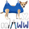 OVTEXZOG Dog Grooming Hammock Harness, Dog Sling for Nail Clipping/Trimming,Pet Grooming Restraint Bag with Nail Clippers Trimmer,Dog Grooming Supplies Kit for Claw Care (XX-Small 8LB Max/Blue)