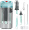Vicloon 5 in 1 Travel Baby Bottle Set - Portable Silicone Bottle Brush, Straw & Pacifier Brush, Sterilization Box, Drying Rack, Blue