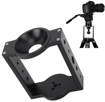 75-mm-Stativkopf-Schüssel-Riser, Aluminium-Halbkugel-Flach-zu-Schüssel-Adapter-Konverter-Riser mit 1/4 Zoll 3/8 Zoll Gewindelöchern, 10 Kg Tragfähigkeit, für