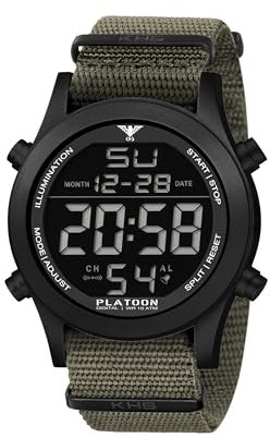 KHS Armbanduhr Platoon Digital Olivgrün/Schwarz PLABSD.NSGO