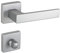 Gedotec Drückergarnitur Aluminium Türbeschlag Chrom matt silber Türgriff Zimmertür auf eckige Rosette | WC - Badezimmer | Türdrücker-Garnitur Innentür | PUSH 1317 | 1 Set mit Befestigungsmaterial