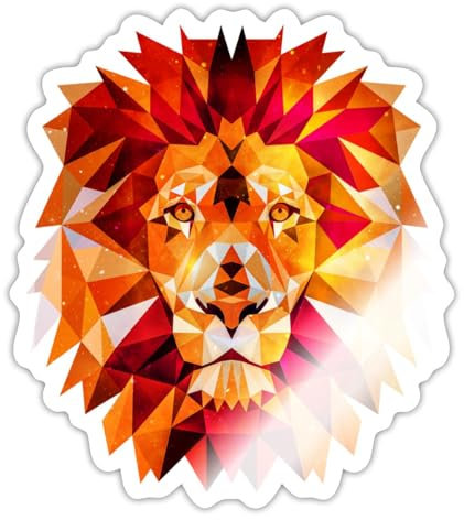 Löwe Polygon Löwenkopf König Der Tiere Sticker Aufkleber