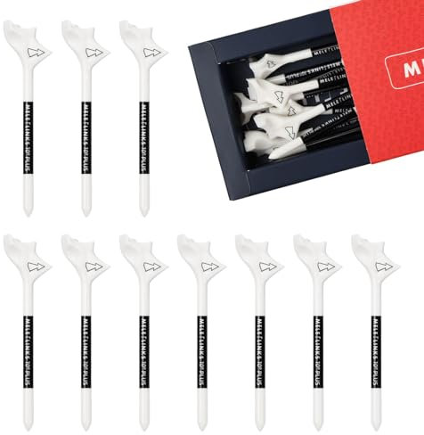 Rundago 10 Stück Performance Golf-Tees 8,3 cm, Golf-Tees Unzerbrechlich, Personalisierte Golf-Tees, 10 Grad, Kunststoff, Professionell, Golfzubehör für Professionelles Golfen im Freie