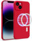 MyGadget Cover [ MagSafe ] per Apple iPhone 14 Plus - Custodia in Silicone Morbido a Doppio Strato – Case con Protezione Fotocamera & Fodera Interna - Rosso
