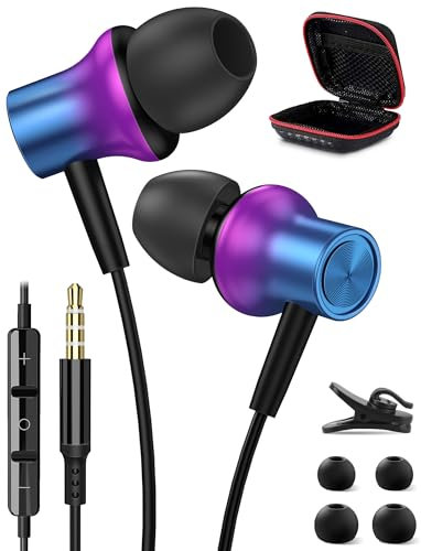 ACOCOBUY Auricolari Intrauricolari per Redmi Note 13 Pro/12/11/10s/13C/A2/A3, 3,5 mm, con microfono, Auricolari Cancellazione del Rumore, Auricolari per Samsung A15/A14/A05s/A25, per Moto G54 G84 G04