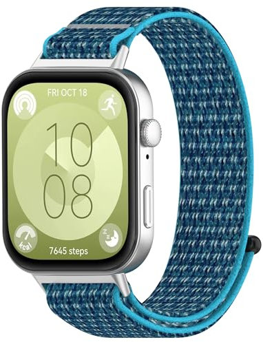 Bracelets en nylon compatibles avec Huawei Watch Fit 3 - Pour homme et femme - Bracelet de montre doux, léger et respirant pour montre intelligente Huawei Watch Fit 3, taille unique, Nylon