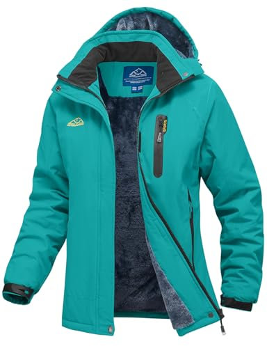 YSENTO Damen Winterjacke Wasserdicht Skijacke Softshelljacke Warm Gefüttert Winddicht Outdoor Snowboardjacke(Blau,XL)