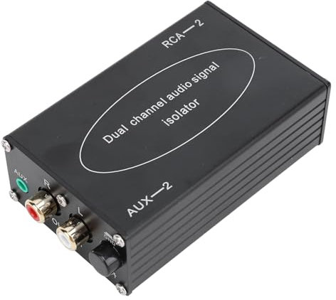 Isolatore del Loop di Massa Audio CA Doppio R, Isolatore del Segnale Audio a Doppio Canale con Jack Audio Stereo e AV da 3,5 Mm per Altoparlante per Auto, Altoparlante Domestico