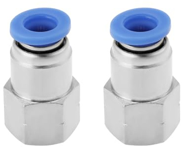 SG Store 2pcs 7/16 UNF (20TPI) Internal Thread to 6mm Pneumatic Quick Connector 7/16 UNF Female Thread to 6mm Tube OD Pneumatic Fittings for Air Compression Systems