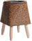 KACPLY Vintage Rattan-Blumenregal, handgefertigt, mit Holzbeinen, Blumentopfständer, einfach zu bedienen, D