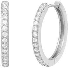 XENOX® Creolen - Damen Ohrringe aus hochwertigem 925/- Sterlingsilber mit Zirkonia-Steinen | XS10354