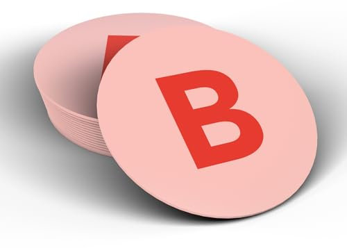 Untersetzer Letters, A-Y, Hochwertige Keramik (B Apricot-Korallrot)